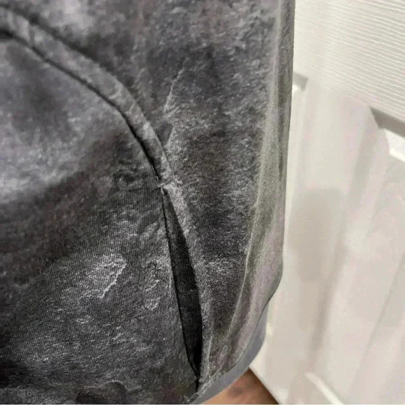 Danskin zip front hooded tie dye grays jacket, extra warm neck layer, thumbholes - Picture 8 of 12